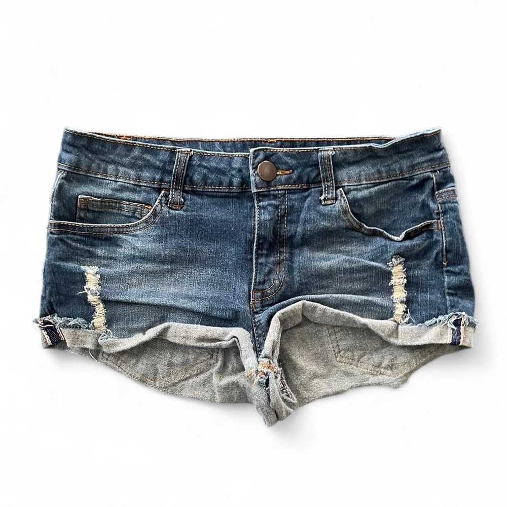 Forever 21 Blue Distressed Jean Shorts